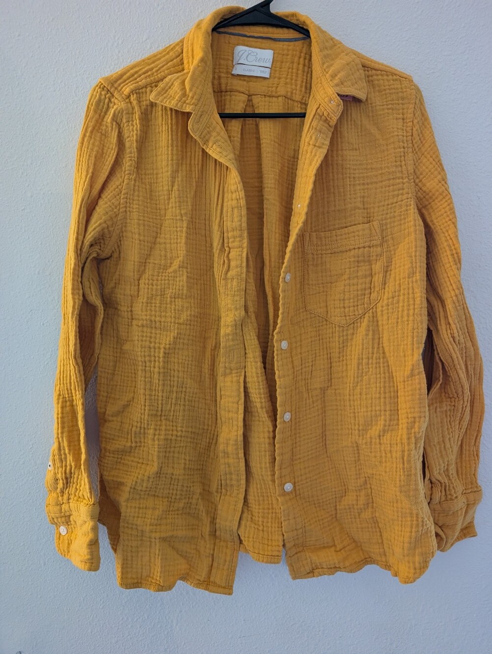 J. Crew Women's Mustard Yellow Quilted Button-Down Shirt